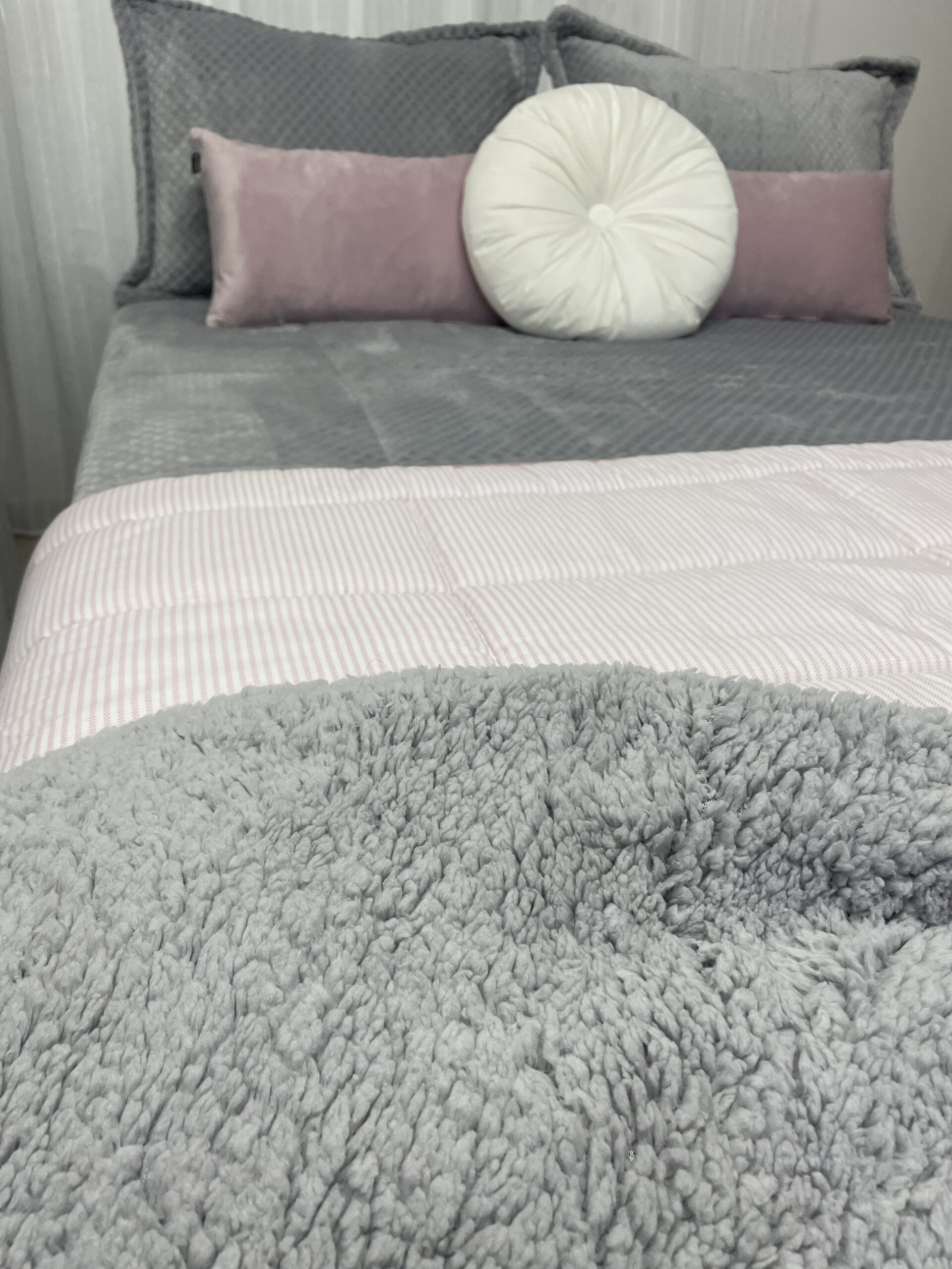 Comforter Sherpa Kira Gris 4 Comforter Sherpa Kira Gris - Imagen 2